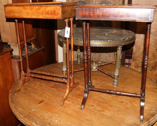 A mahogany jardiniere table and another W.46cm